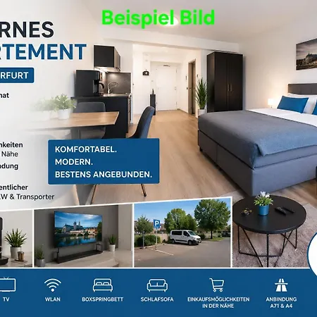Modernes 5 Km Von Erfurt, Mit Kaffeevollautomat, Tv, Wlan, Boxspringbett, Schlafsofa Und Einkaufsmöglichkeiten, Sehr Gute Anbindung Zur A71 Und A4, Kostenloser öff Parkplatz Für Pkw Und Transporter * Elxleben